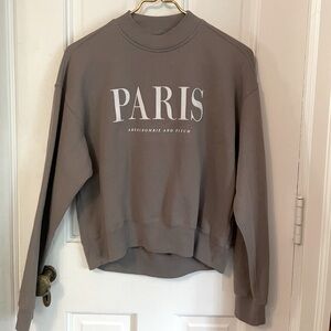 Abercrombie & Fitch Ultra Soft Fleece Mockneck “Paris” Graphic Sweatshirt.